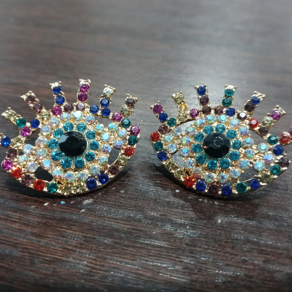 Multicolor evileye earrings